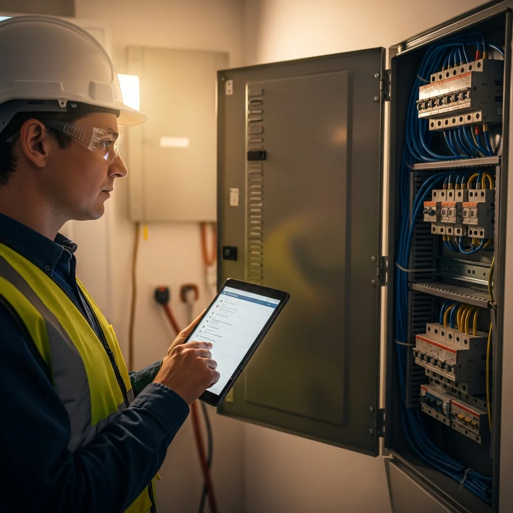 Keurder controleert elektrische installatie